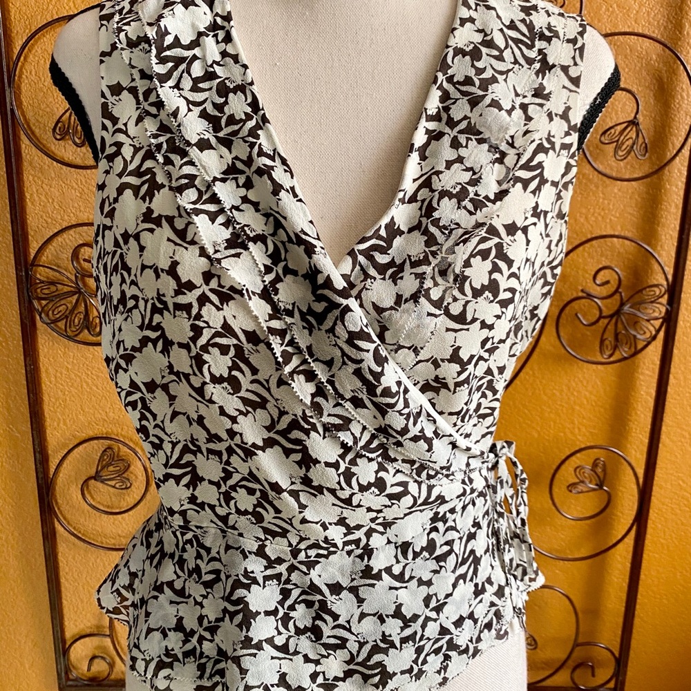 Ann Taylor Wrap Floral Top-Size S